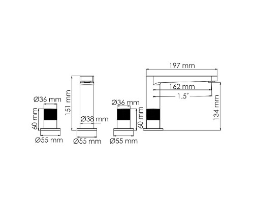 Смеситель для раковины WasserKRAFT Fulda 5235 Черный матовый