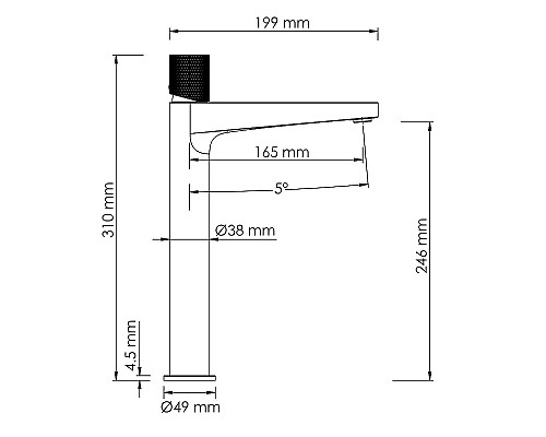 Смеситель для раковины WasserKRAFT Schunter 8203H Золото матовое