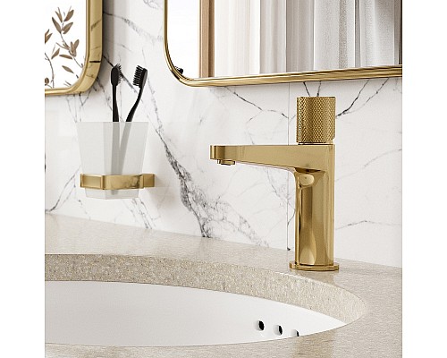 Смеситель для раковины WasserKRAFT Ems 7603 Золото глянцевое