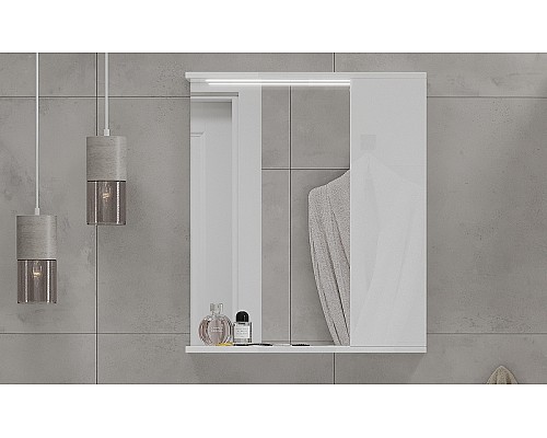 Зеркало со шкафом Volna Lake 60 R zsLAKE60.R-01 с подсветкой Белое