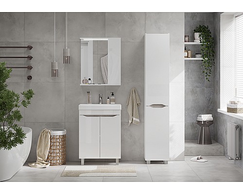 Зеркало со шкафом Volna Lake 60 R zsLAKE60.R-01 с подсветкой Белое