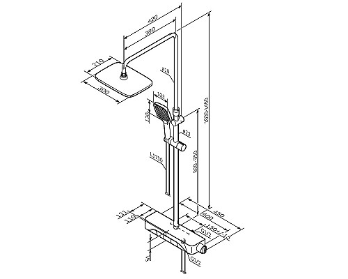 Душевая система AM.PM Func F078F200 с термостатом Хром
