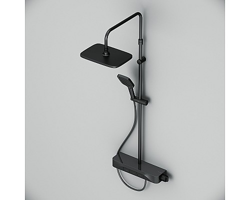 Душевая система AM.PM Func F078F322 с термостатом Черная матовая