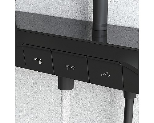 Душевая система AM.PM Func F078F322 с термостатом Черная матовая