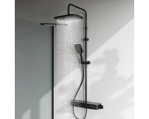 Душевая система AM.PM Func F078F322 с термостатом Черная матовая