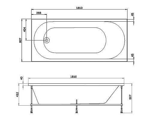 Акриловая ванна AM.PM X-Joy 180х80 W94A-180-080W-A без гидромассажа Акриловая ванна AM.PM X-Joy 180х80 W94A-180-080W-A без гидромассажа
