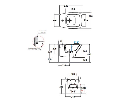Биде Globo Daily DAS09.BI*1 подвесное Белое