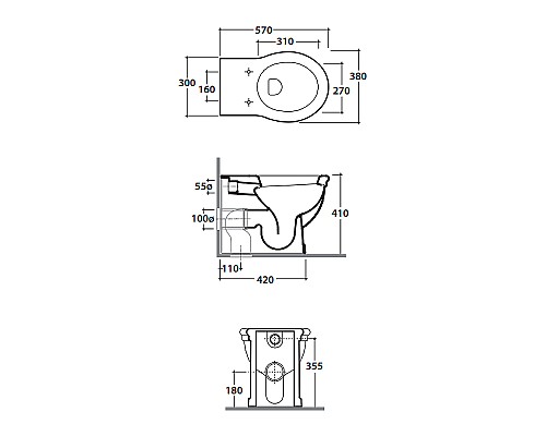 Унитаз Globo Paestum PA025.BI приставной без сиденья