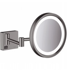 Косметическое зеркало Hansgrohe AddStoris с подсветкой с увеличением Шлифованный черный хром