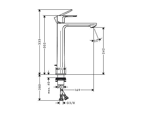 Смеситель для раковины Hansgrohe Rebris S 72580000 Хром