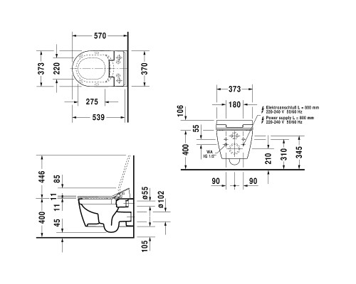 Унитаз Duravit ME by Starck 2529590000 подвесной без сиденья