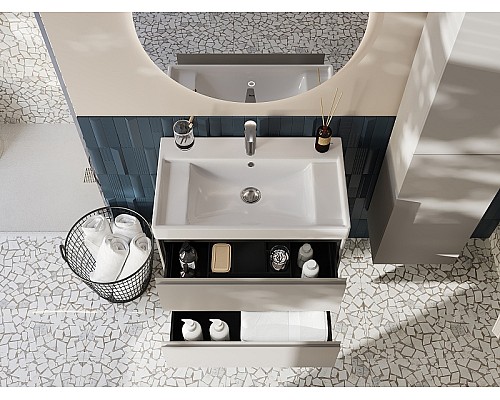 Тумба под раковину Roca Ona 80 A857630510 подвесная Бежево-серый матовый