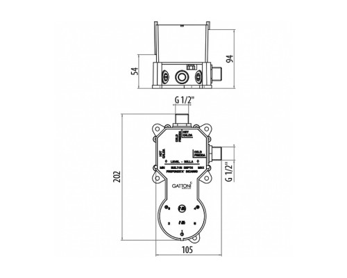 Скрытая часть для смесителя Gattoni GBOX SC0500000 G 1/2