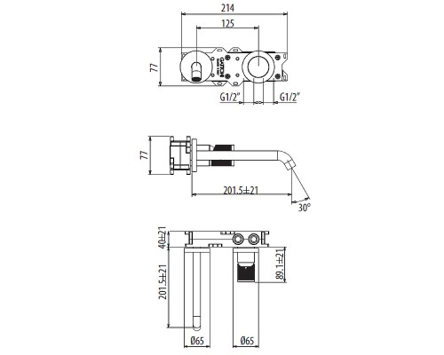 Смеситель для раковины Gattoni MD MD150/22C0 Хром