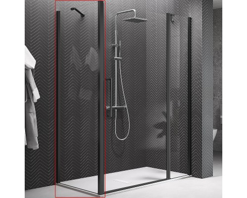 Душевая стенка Novellini Young 90 Y2F1B89-1H профиль Черный матовый стекло прозрачное