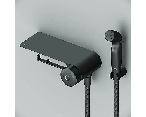 Гигиенический душ со смесителем AM.PM X-Joy TouchReel F0H85A822 Черный матовый