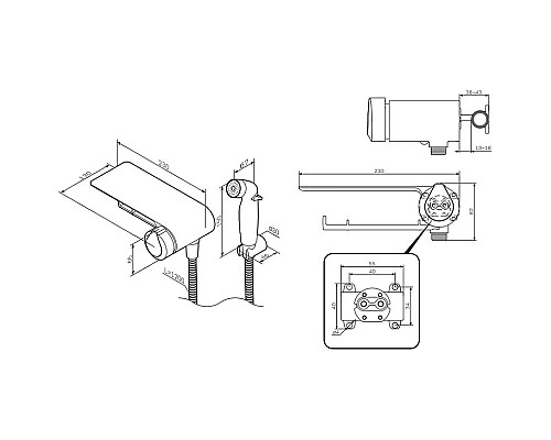 Гигиенический душ со смесителем AM.PM X-Joy TouchReel F0H85A822 Черный матовый
