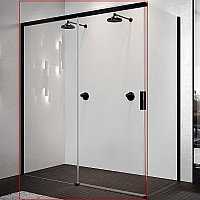 Душевая дверь Novellini Opera 120 L OPEPH119S-1H профиль Черный матовый стекло прозрачное