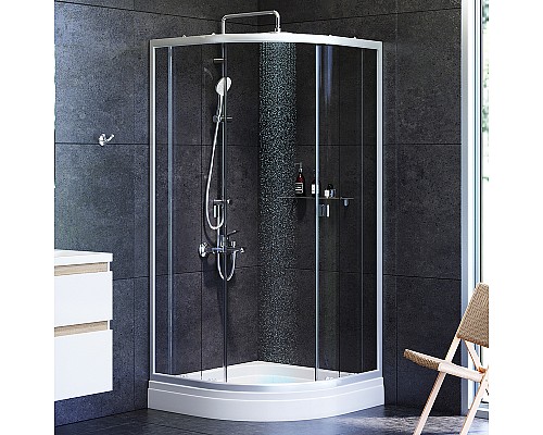 Душевой уголок AM.PM X-Joy Twin Slide 90х90 W88G-205-090MT64 профиль Хром матовый стекло прозрачное