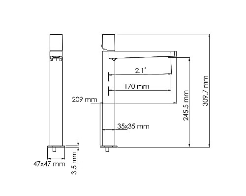 Смеситель для раковины WasserKRAFT Nuthe 9103H Черный матовый