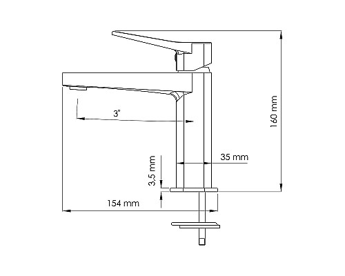 Смеситель для раковины WasserKRAFT Bever 2403 Черный матовый