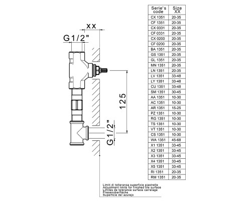 Скрытая часть для смесителя Cisal ZA03351004 G 1/2