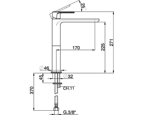 Смеситель для раковины Cisal LineaViva LV00354021 Хром