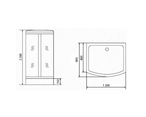 Душевая кабина Timo Standart 120x90 без гидромассажа
