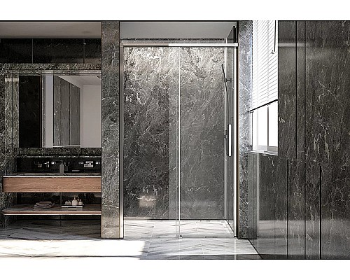 Душевая дверь Veconi Premium Trento PTD-40CH 130 PTD40-CH-130-01-C4 профиль Хром стекло прозрачное