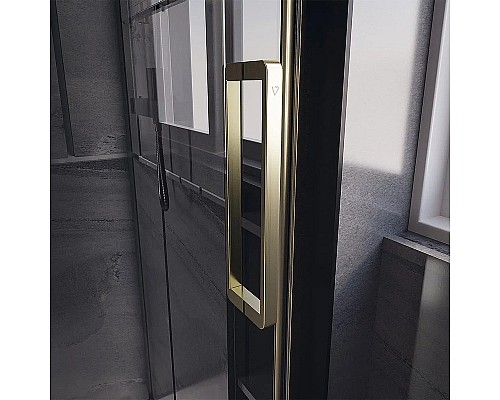 Душевая дверь Veconi Premium Trento PTD-40G 120 PTD40-G-120-01-C4 профиль Брашированное золото стекло прозрачное