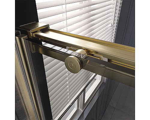 Душевая дверь Veconi Premium Trento PTD-40G 120 PTD40-G-120-01-C4 профиль Брашированное золото стекло прозрачное