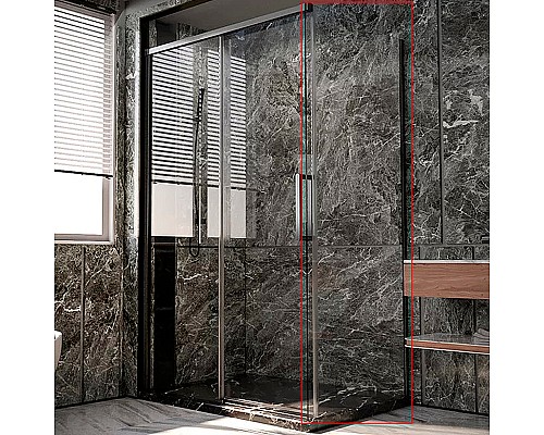 Душевая стенка Veconi Premium Trento PTD-40GR 90 SP40-GR-90-01-C4 профиль Брашированный графит стекло прозрачное