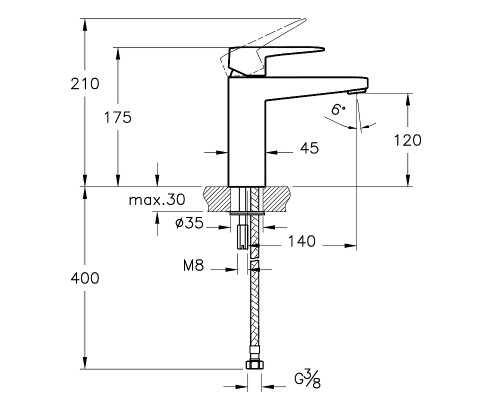 Смеситель для раковины Vitra Root Square A4273136EXP Черный матовый