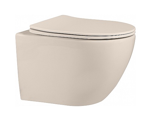 Унитаз Abber Bequem AC1101MBE подвесной Бежевый матовый с сиденьем Микролифт