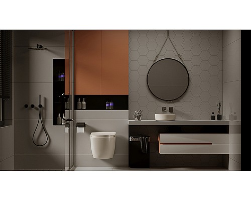 Унитаз Abber Bequem AC1101MBE подвесной Бежевый матовый с сиденьем Микролифт