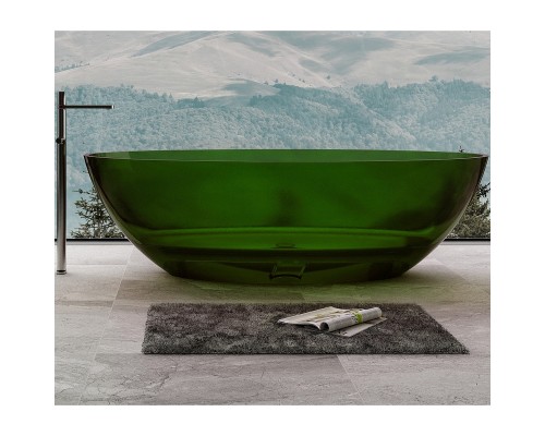 Ванна из полиэфирной смолы Abber Kristall 180х85 AT9702Emerald Зеленая без гидромассажа