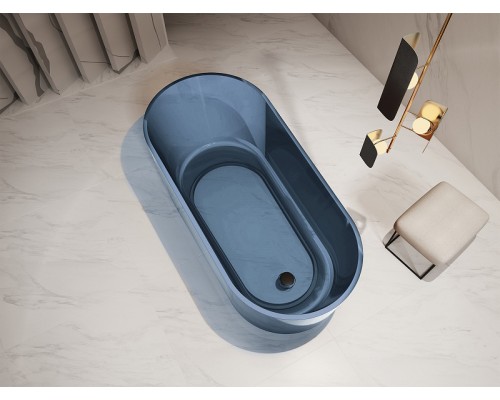 Ванна из полиэфирной смолы Abber Kristall 170х80 AT9706Saphir Синяя без гидромассажа