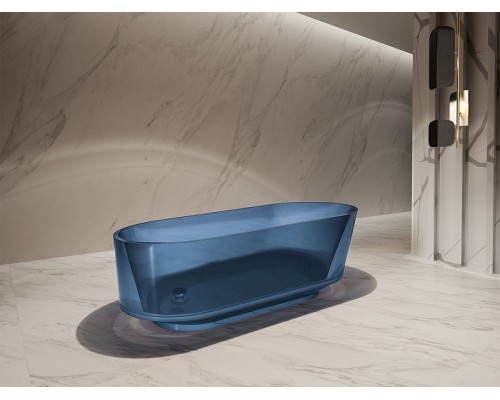 Ванна из полиэфирной смолы Abber Kristall 170х80 AT9706Saphir Синяя без гидромассажа