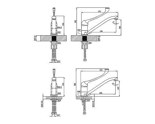 Смеситель для раковины Lemark Project LM4634C Хром