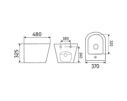 Биде CeramaLux B2342BDMDH подвесное Темно-серое матовое
