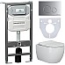 Комплект унитаза с инсталляцией Ceramicanova Play CN3001_1001M_1000 с сиденьем Микролифт и клавишей смыва Хром матовый