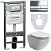 Комплект унитаза с инсталляцией Ceramicanova Metropol CN4002_1002CH_1000 с сиденьем Микролифт и клавишей смыва Хром глянцевый