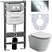 Комплект унитаза с инсталляцией Ceramicanova Balearica CN6000_1001CH_1000 с сиденьем Микролифт и клавишей смыва Хром глянцевый