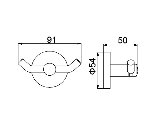 Двойной крючок Timo Saona 13012/00 Хром