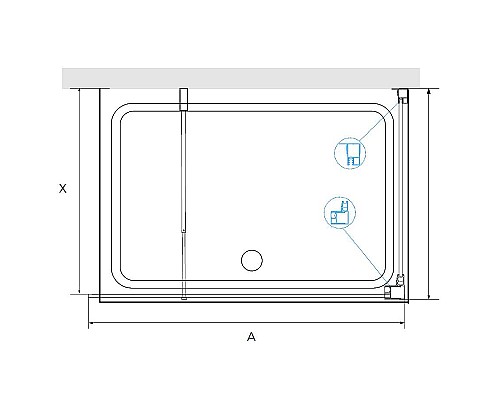 Душевой уголок RGW Walk In WA-005-1B 70x80 351005178-14 профиль Черный стекло прозрачное