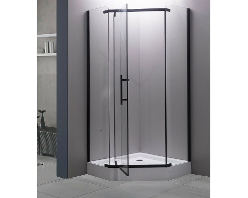 Душевой уголок Esbano ESR-7170B 100x100 профиль Черный матовый стекло прозрачное