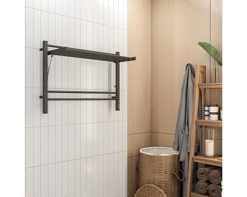 Электрический полотенцесушитель Terminus Горизонт П8 800х600 4670078543608 с полкой Черный муар