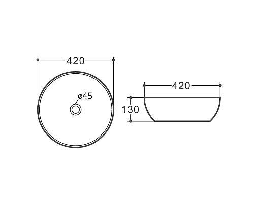 Раковина-чаша Orange 42 B07-420W Белая глянцевая