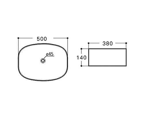 Раковина-чаша Orange 50 B08-500W Белая глянцевая