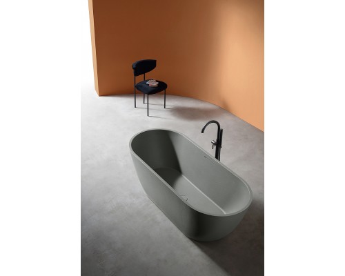 Ванна из искусственного камня Abber Frankfurt 170x75 AM9941MLG Светло-серая матовая без гидромассажа